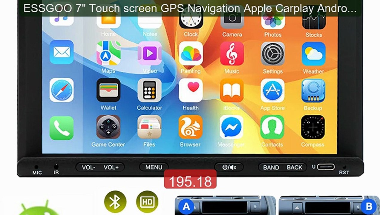 ESSGOO 7" Touch screen GPS Navigation Apple Carplay Android 15 Car ... -- Top Rated 2026 | Buy Now!