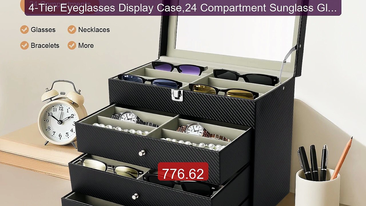 4-Tier Eyeglasses Display Case,24 Compartment Sunglass Glasses Box... -- Best Deal 2026 | Shop Now!