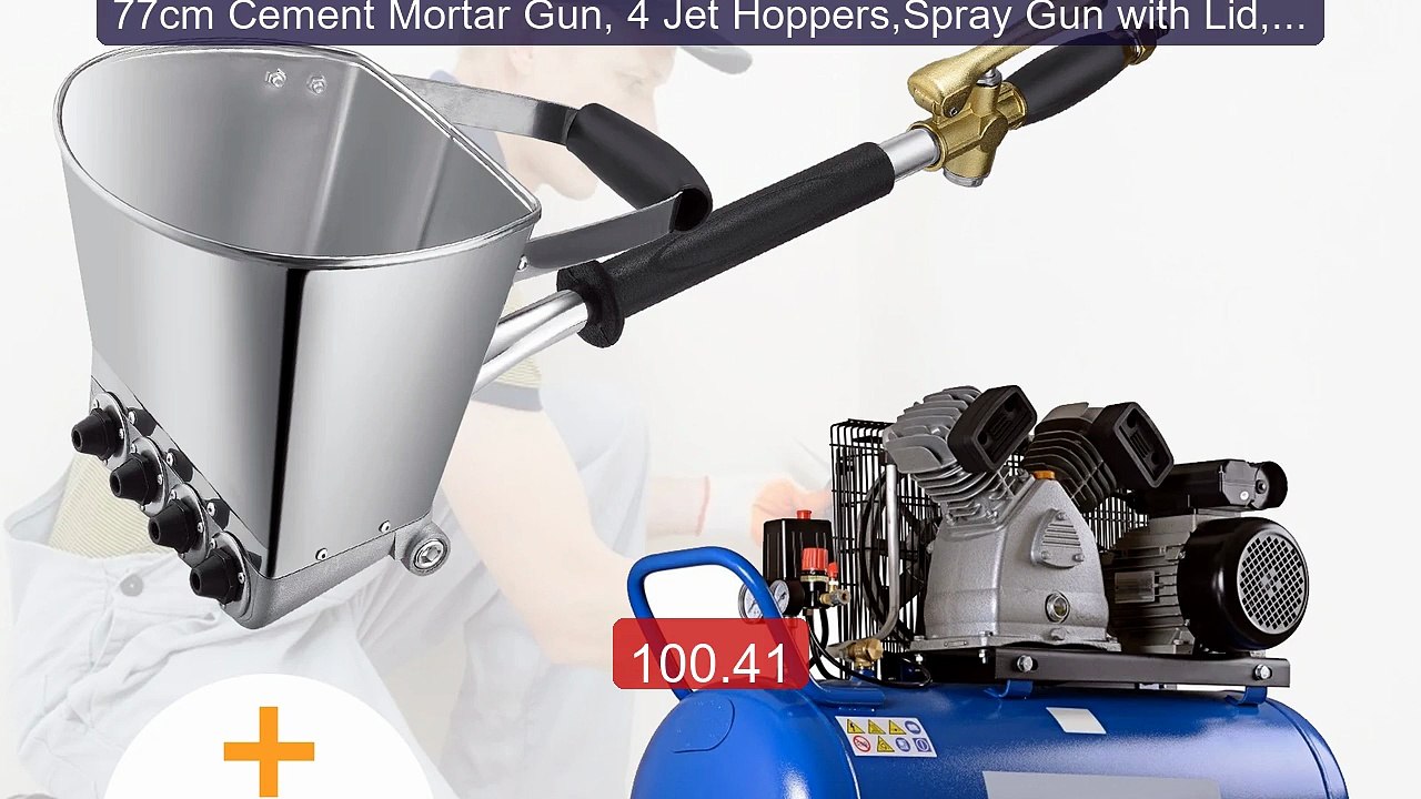 77cm Cement Mortar Gun, 4 Jet Hoppers,Spray Gun with Lid, Funnel Gu... -- Top Rated 2026 | Buy Now!