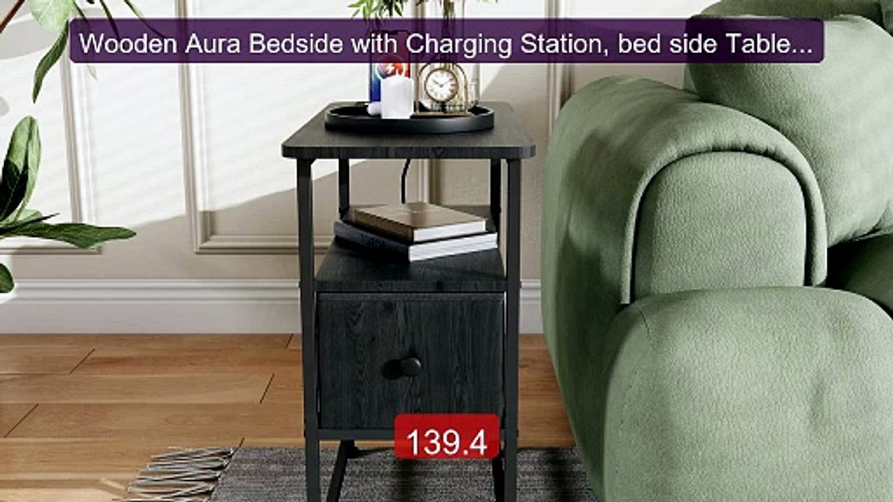 Wooden Aura Bedside with Charging Station, bed side Table Table, 2-... -- Top Rated 2026 | Buy Now!