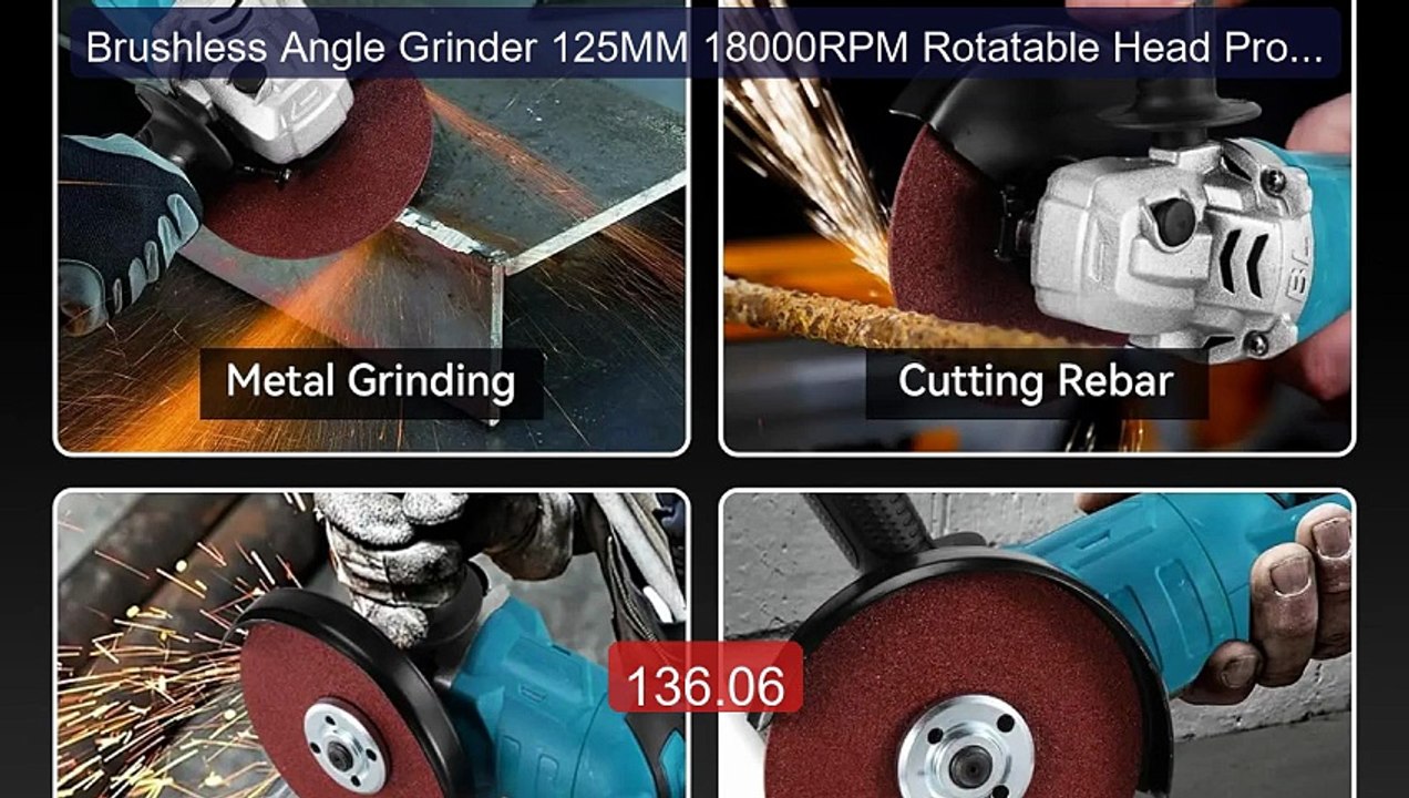 Brushless Angle Grinder 125MM 18000RPM Rotatable Head Profess... -- Amazing Value 2026 | Must Have!