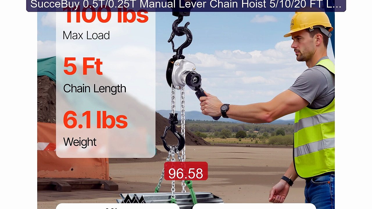 SucceBuy 0.5T/0.25T Manual Lever Chain Hoist 5/10/20 FT Lift G... -- Hot Deal 2026 | Limited Offer!