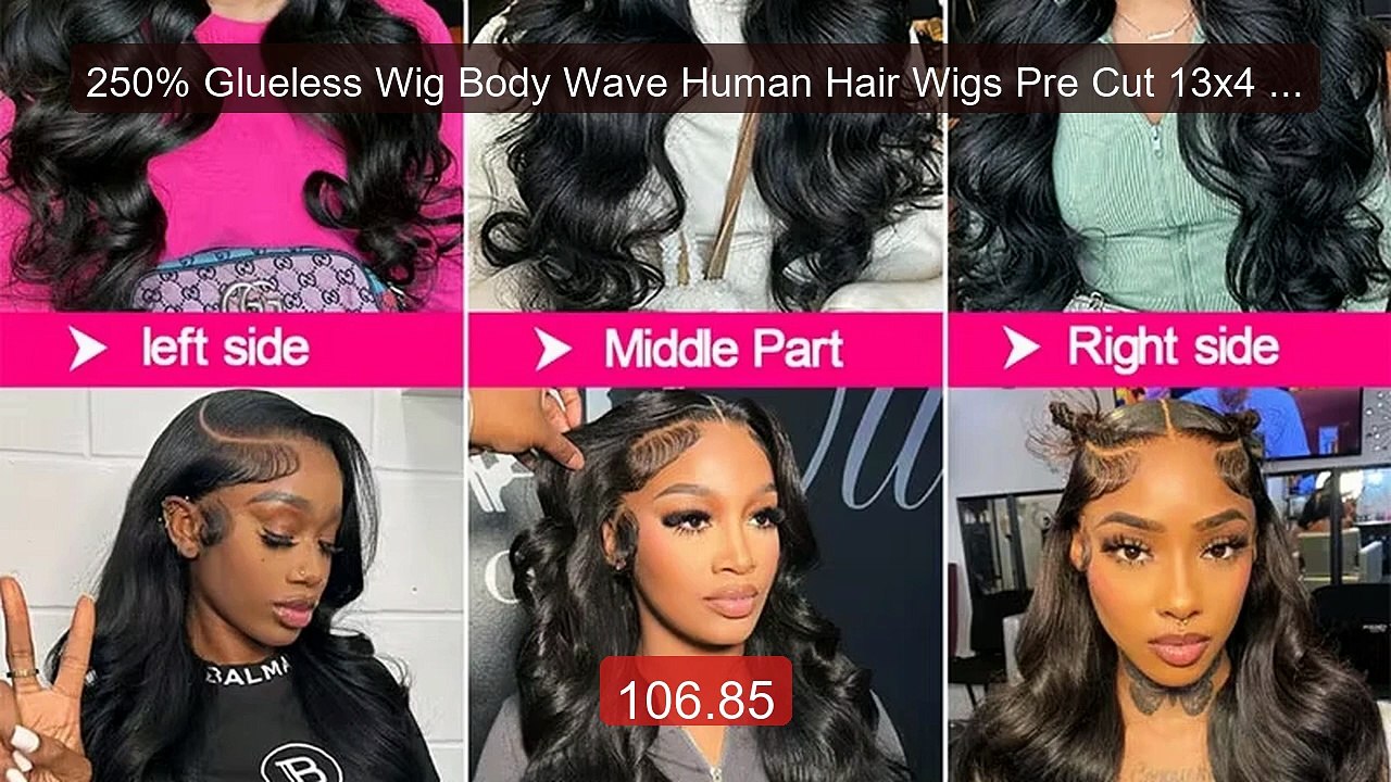 250% Glueless Wig Body Wave Human Hair Wigs Pre Cut 13x4 13x6 ... -- Best Buy 2026 | Great Quality!