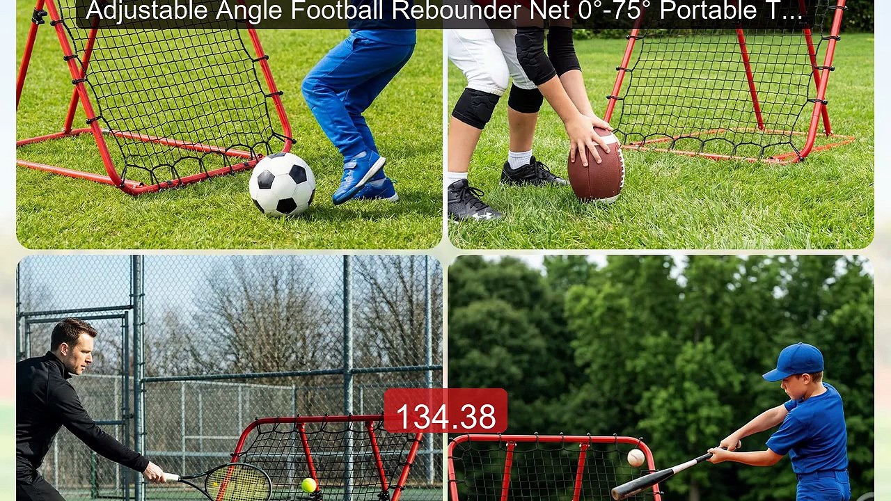 Adjustable Angle Football Rebounder Net 0°-75° Portable Train... -- Amazing Value 2026 | Must Have!