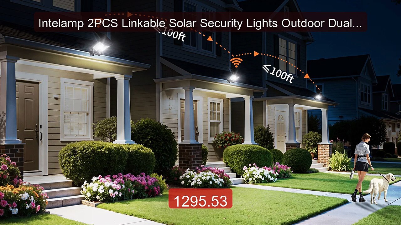 Intelamp 2PCS Linkable Solar Security Lights Outdoor Dual Motion Se... -- Top Rated 2026 | Buy Now!