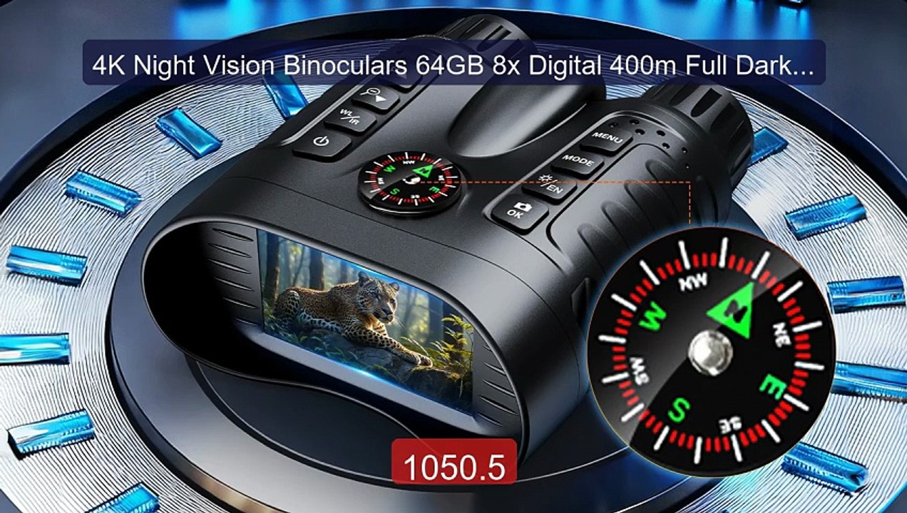 4K Night Vision Binoculars 64GB 8x Digital 400m...