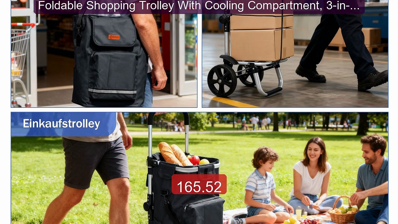 Foldable Shopping Trolley With Cooling Compartm...