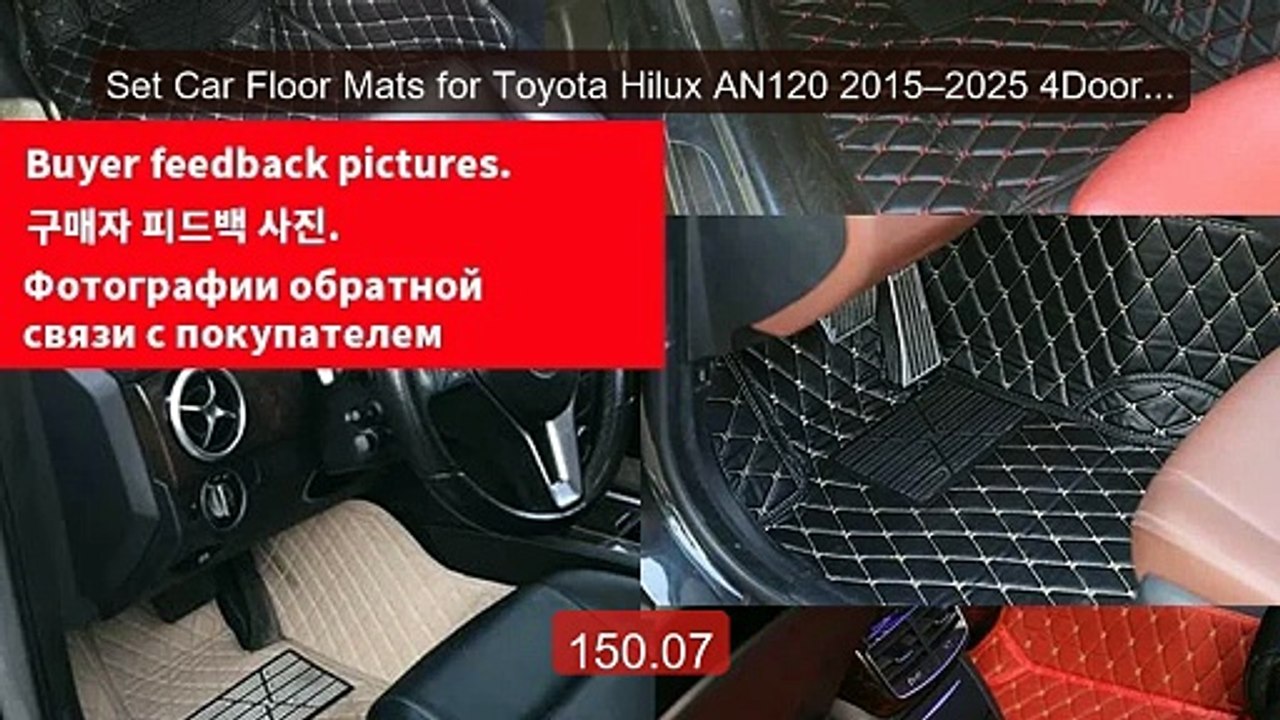 Set Car Floor Mats for Toyota Hilux AN120 2015–2025 4Door Wate... -- Best Buy 2026 | Great Quality!