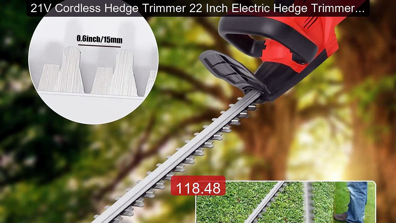 21V Cordless Hedge Trimmer 22 Inch Electric Hedge Trimmer wit... -- Amazing Value 2026 | Must Have!