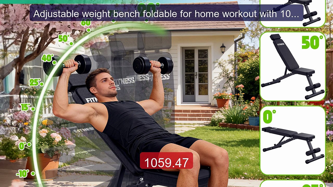 Adjustable weight bench foldable for home workout with 10 adj... -- Amazing Value 2026 | Must Have!