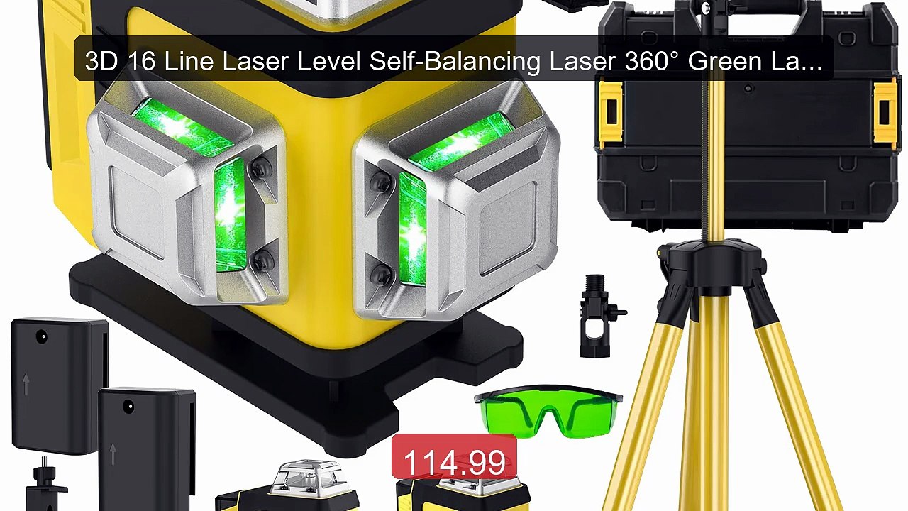 3D 16 Line Laser Level Self-Balancing Laser 360° Green Laser Level ... -- Top Rated 2026 | Buy Now!