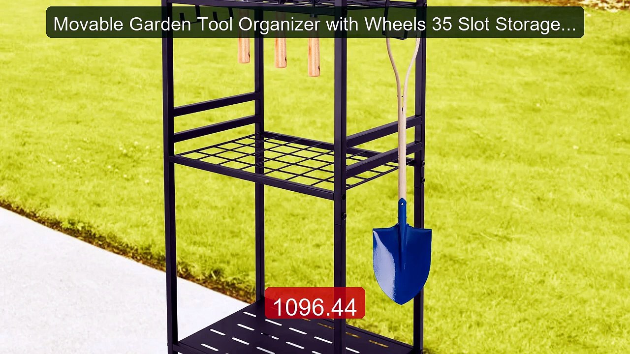 Movable Garden Tool Organizer with Wheels 35 Slot Storage Rack... -- Best Buy 2026 | Great Quality!