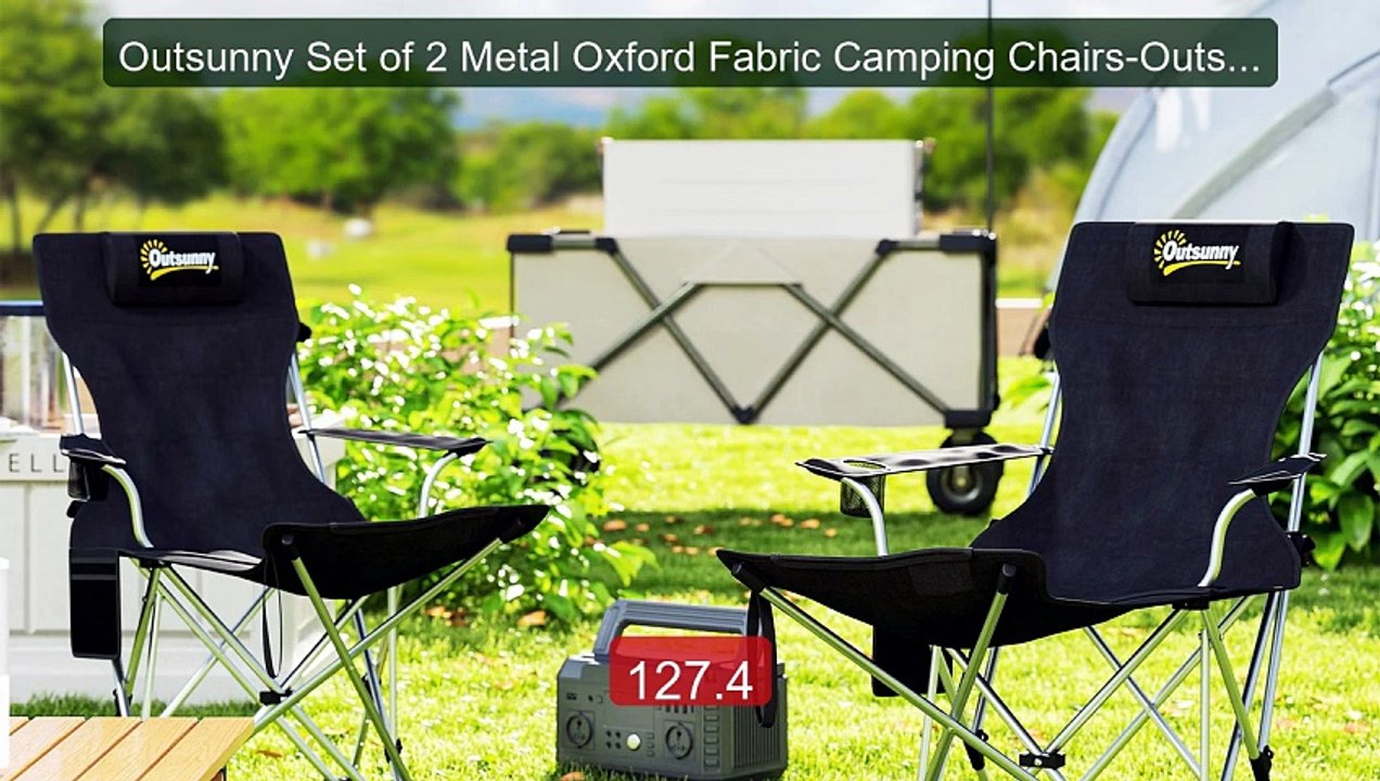 Outsunny Set of 2 Metal Oxford Fabric Camping Chairs-Outsunny... -- Amazing Value 2026 | Must Have!