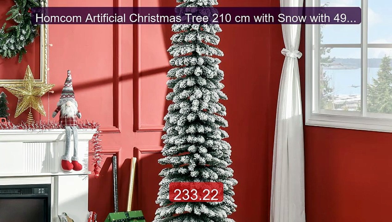 Homcom Artificial Christmas Tree 210 cm with Snow with 490 Br... -- Amazing Value 2026 | Must Have!