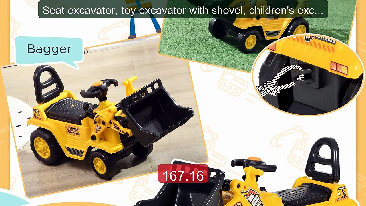 Seat excavator, toy excavator with shovel, children's excavato... -- Best Buy 2026 | Great Quality!