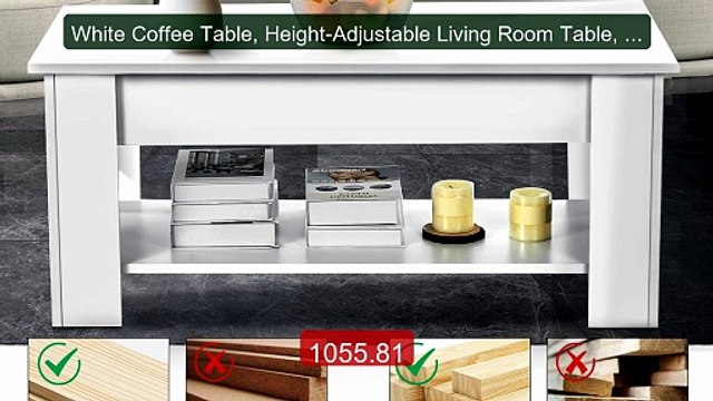 White Coffee Table, Height-Adjustable Living Room Table, E... Top Pick 2026 | Unbeatable Price!