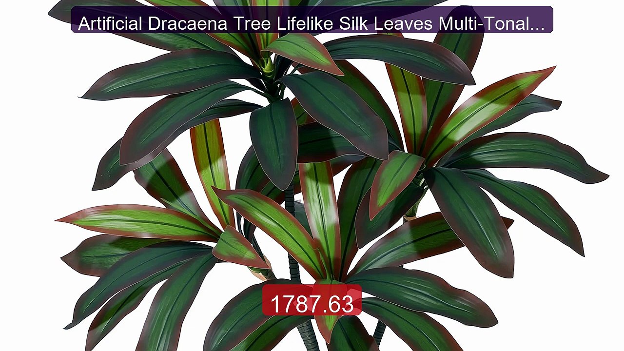 Artificial Dracaena Tree Lifelike Silk Leaves Multi-Tonal Trunks, W... -- Top Rated 2026 | Buy Now!