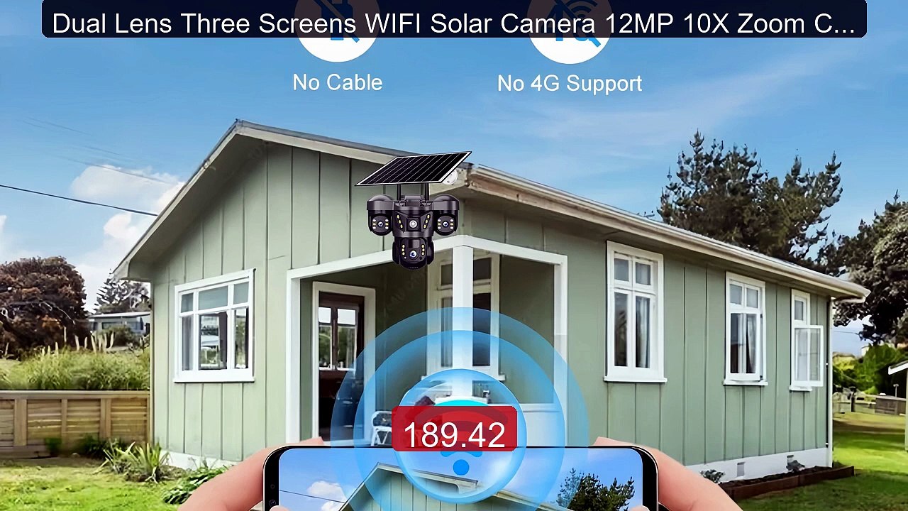 Dual Lens Three Screens WIFI Solar Camera 12MP 10X Zoom CCTV Outdo... -- Best Deal 2026 | Shop Now!