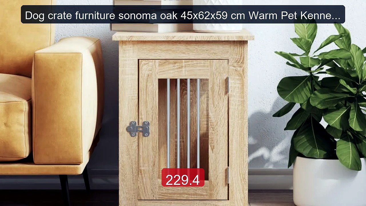 Dog crate furniture sonoma oak 45x62x59 cm Warm Pet Kennel Sturdy D... -- Top Rated 2026 | Buy Now!