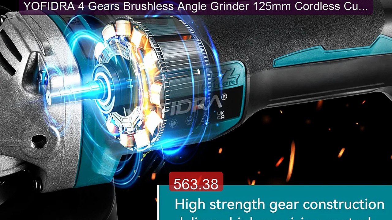 YOFIDRA 4 Gears Brushless Angle Grinder 125mm Cordless Cutt... -- Top Pick 2026 | Unbeatable Price!