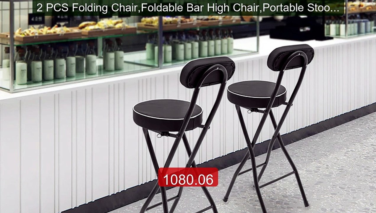 2 PCS Folding Chair,Foldable Bar High Chair,Portable Stool with Ba... -- Best Deal 2026 | Shop Now!