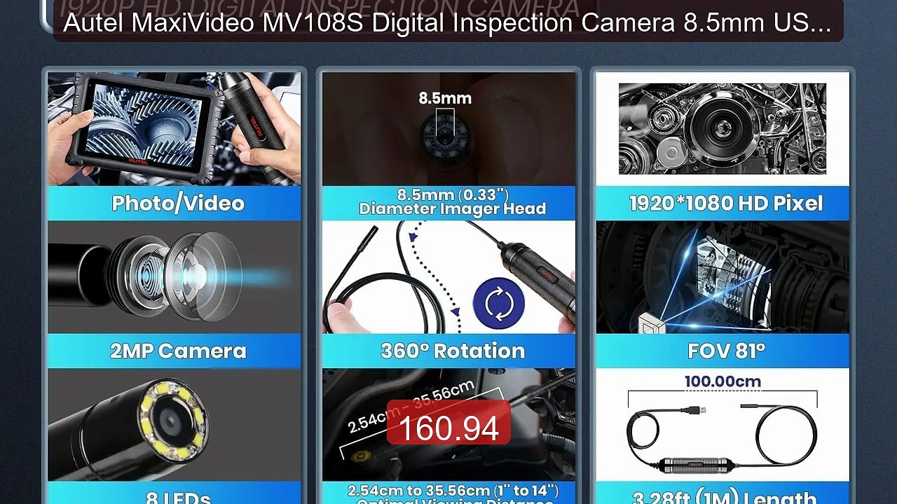 Autel MaxiVideo MV108S Digital Inspection Camera 8.5mm USB Ind... -- Best Buy 2026 | Great Quality!