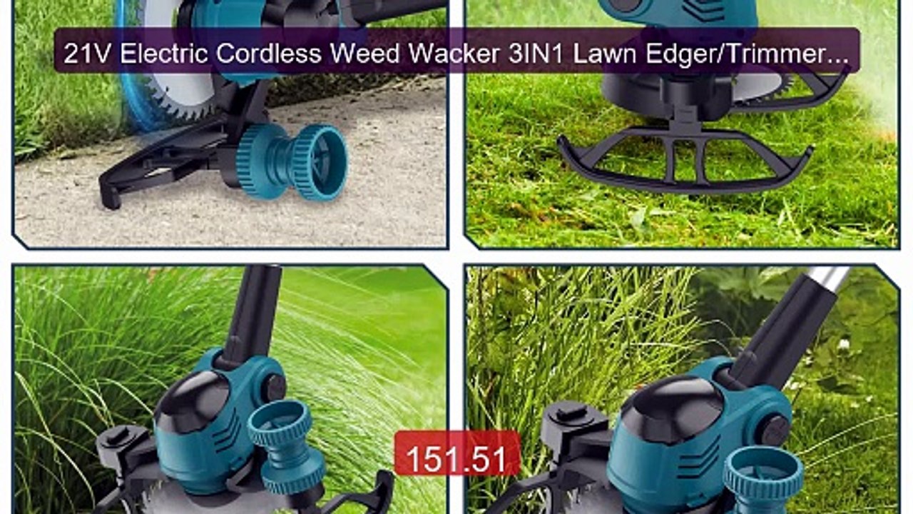 21V Electric Cordless Weed Wacker 3IN1 Lawn Edger/Trimmer/Mowe... -- Best Buy 2026 | Great Quality!