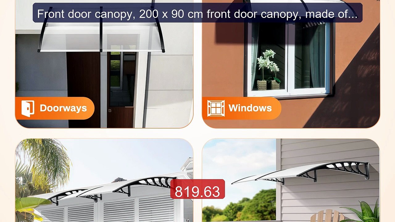 Front door canopy, 200 x 90 cm front door canopy, made of alu... -- Amazing Value 2026 | Must Have!