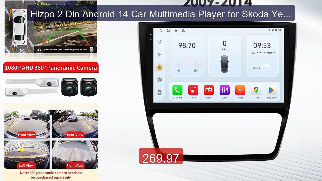Hizpo 2 Din Android 14 Car Multimedia Player for Skoda Yeti 5... -- Amazing Value 2026 | Must Have!
