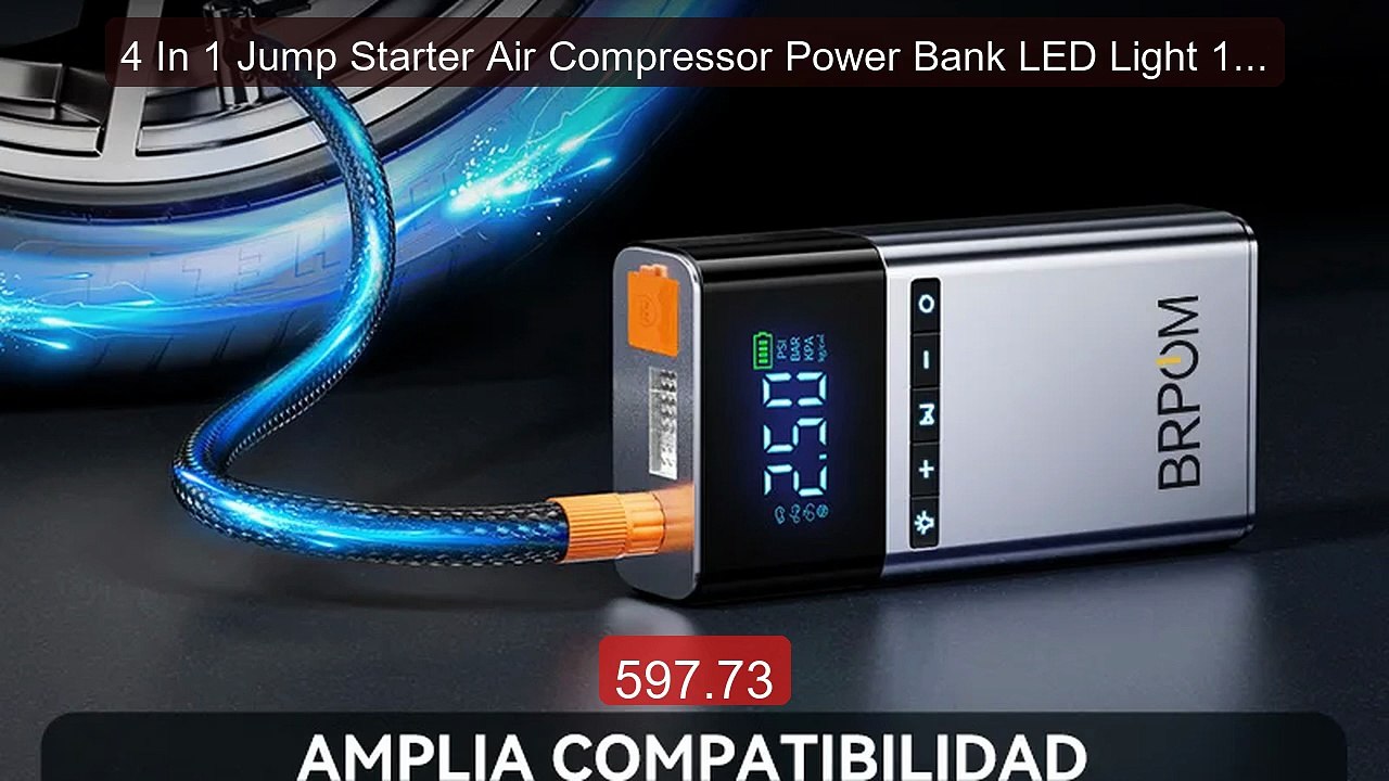 4 In 1 Jump Starter Air Compressor Power Bank LED Light 12000m... -- Hot Deal 2026 | Limited Offer!