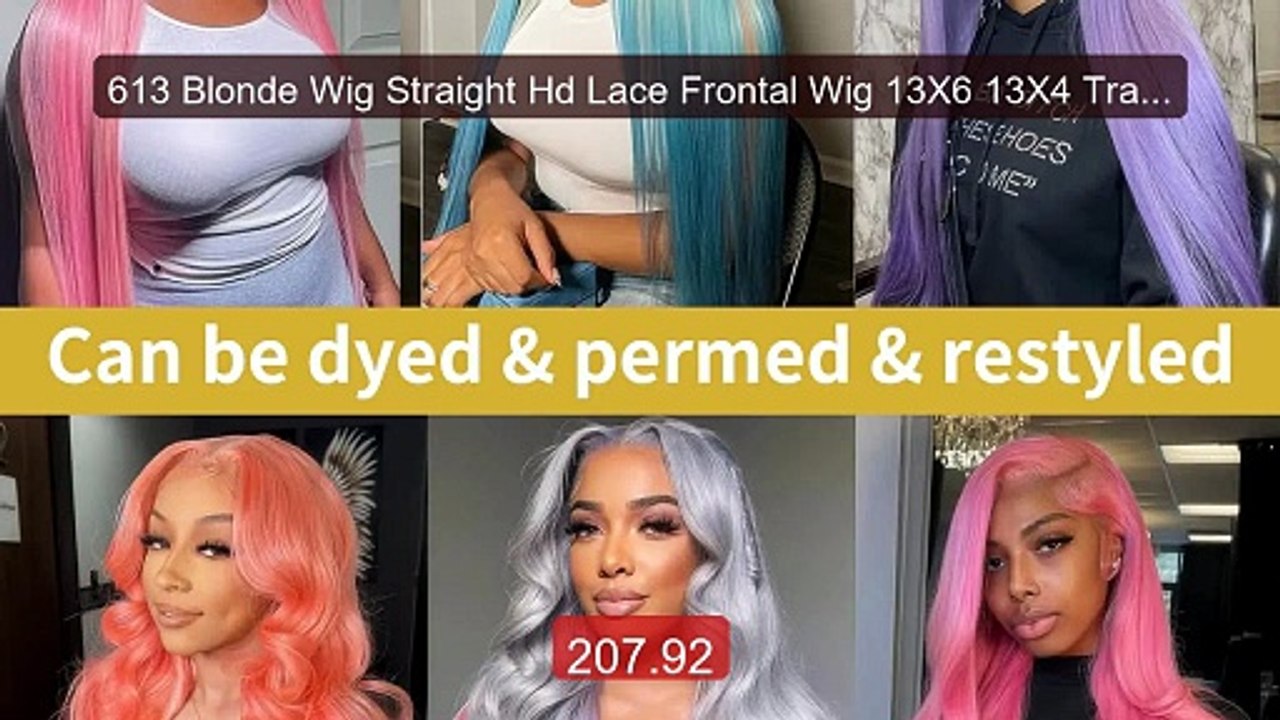 613 Blonde Wig Straight Hd Lace Frontal Wig 13X6 13X4 Transparent ... -- Best Deal 2026 | Shop Now!