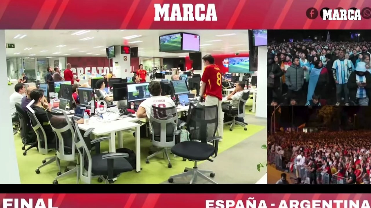 Así se vivió el gol de España ante Argentina