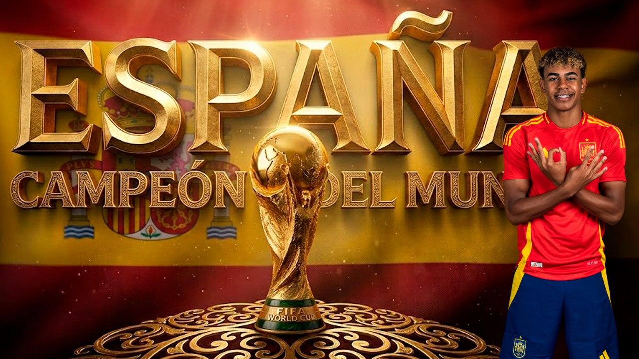 Lamine Yamal festeja el campeonato del Mundo tras conseguir la victoria contra Argentina