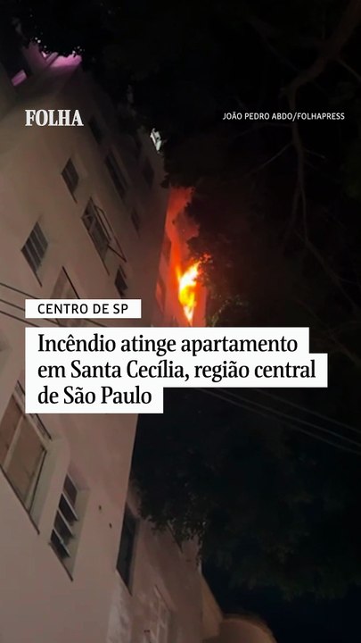 Incêndio atinge apartamento em Santa Cecília, região central de SP