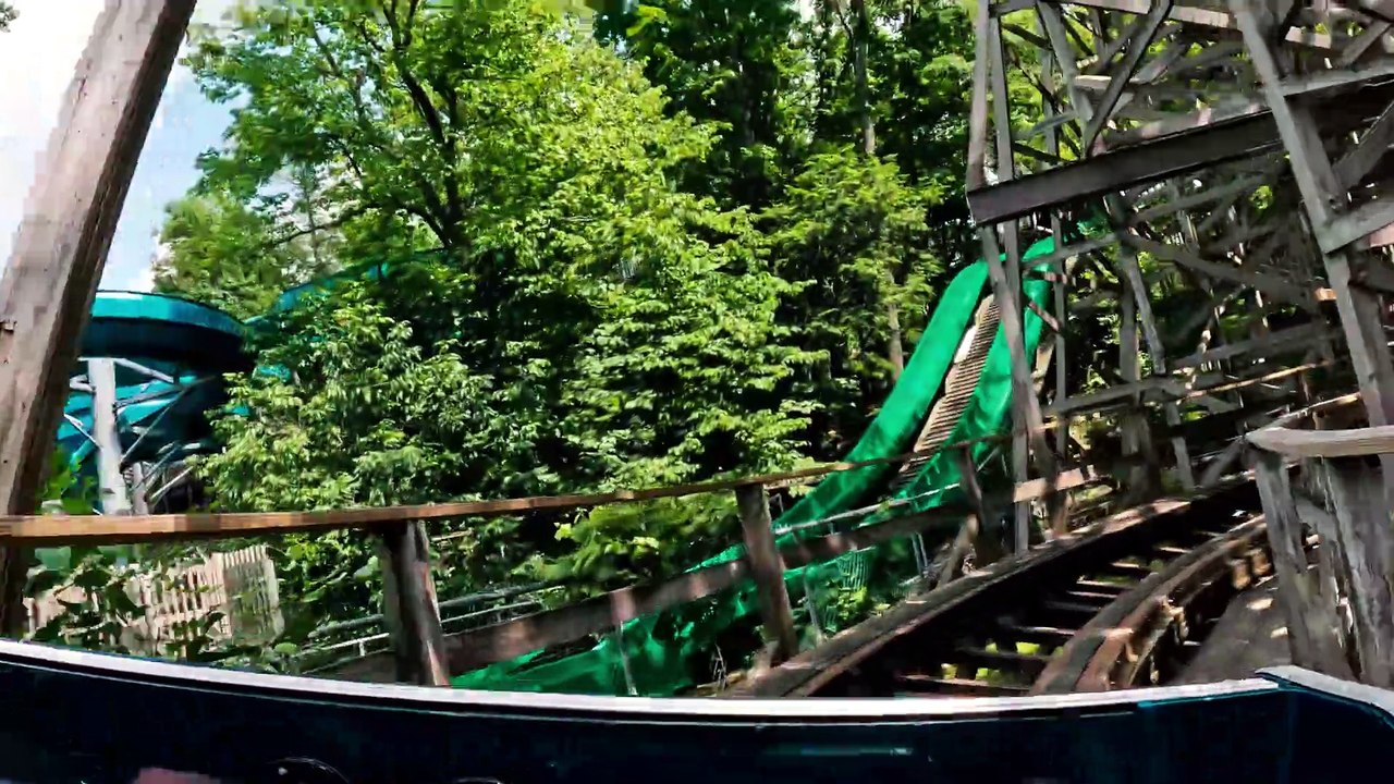 Front Row POV on The Twister Roller Coaster (Knoebels Amusement Park - Elysburg, Pennsylvania)