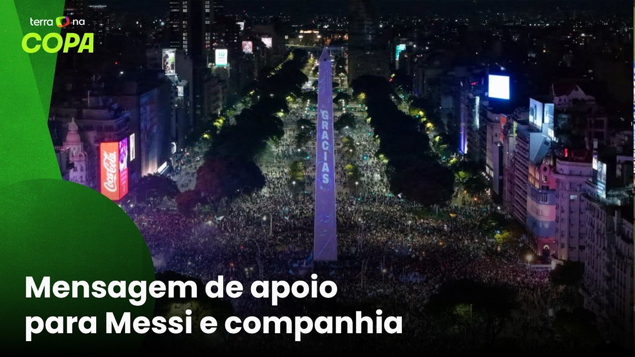 ‘Obrigado, Argentina’: Obelisco é iluminado com mensagem de agradecimento após derrota para Espanha