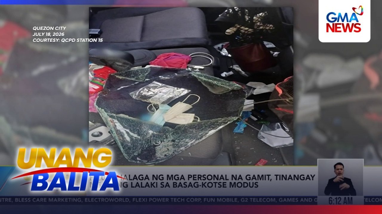 P9,000 halaga ng mga personal na gamit, tinangay ng isang lalaki sa basag-kotse modus | Unang Balita