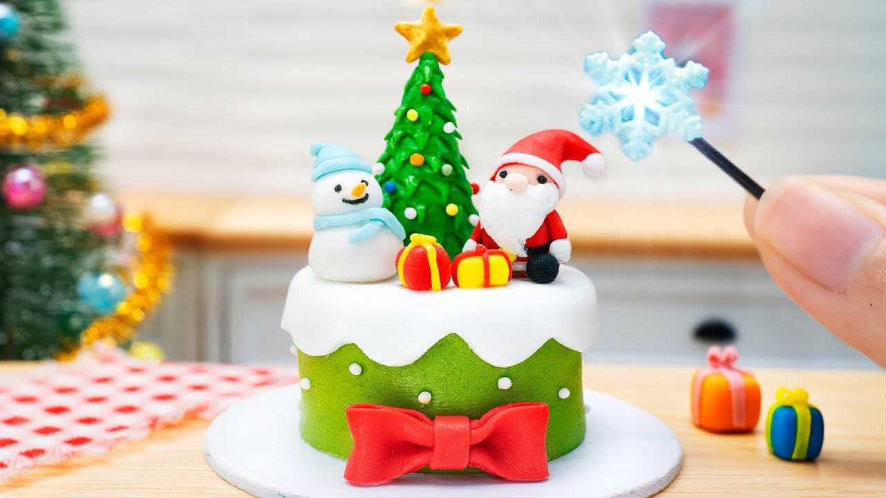 Satisfying Miniature Christmas Cake Decorating 🎄Easy and Tasty with Mini Yummy Recipe (ASMR cooking)
