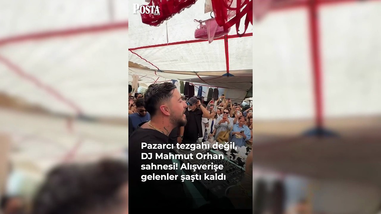 Pazarcı tezgahı değil, DJ Mahmut Orhan sahnesi! Alışverişe gelenler şaştı kaldı