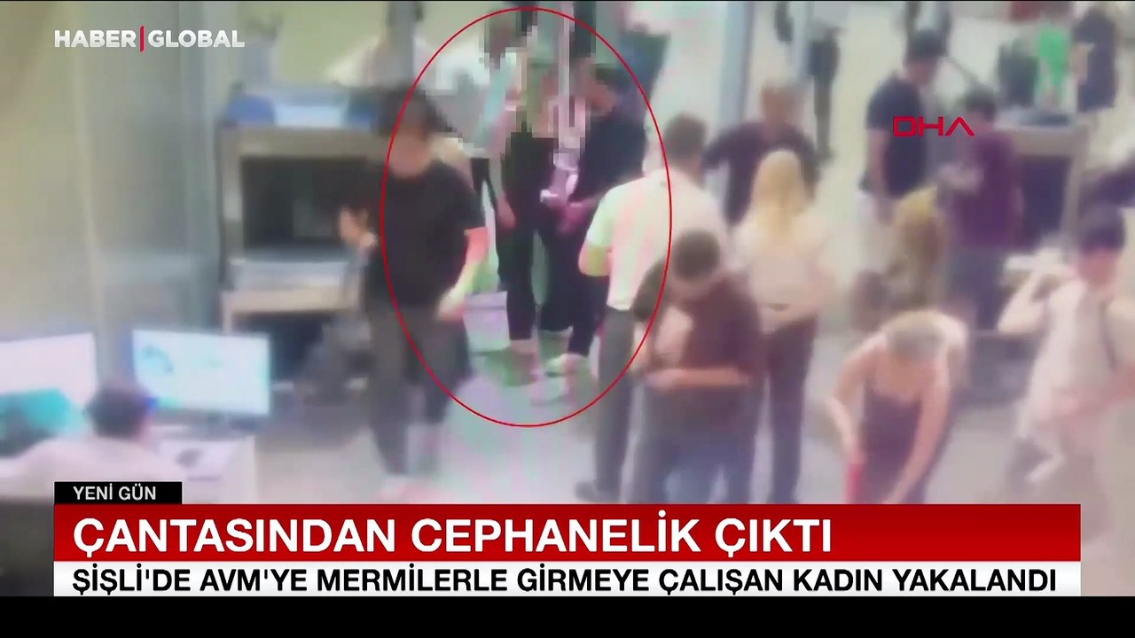 Şişli'deki AVM'ye girmeye çalışan kadının çantasından cephanelik çıktı