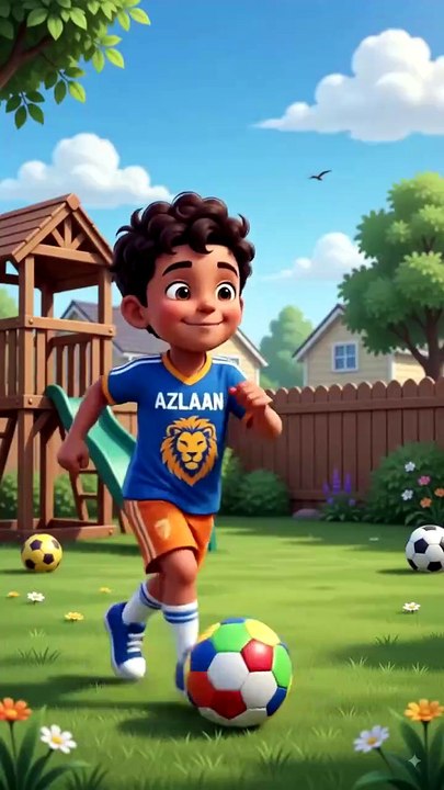 Azlaan playing football