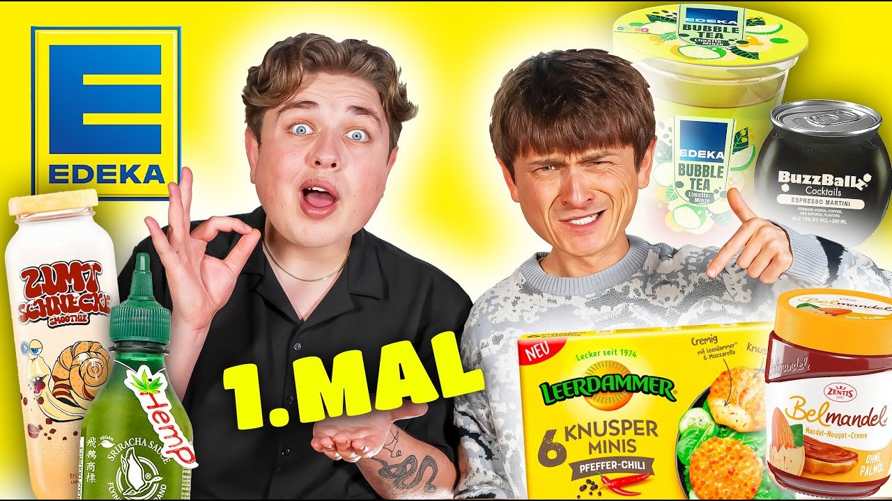 Wir ESSEN diese EDEKA Produkte zum 1. MAL 🧀🧋mit Smiley