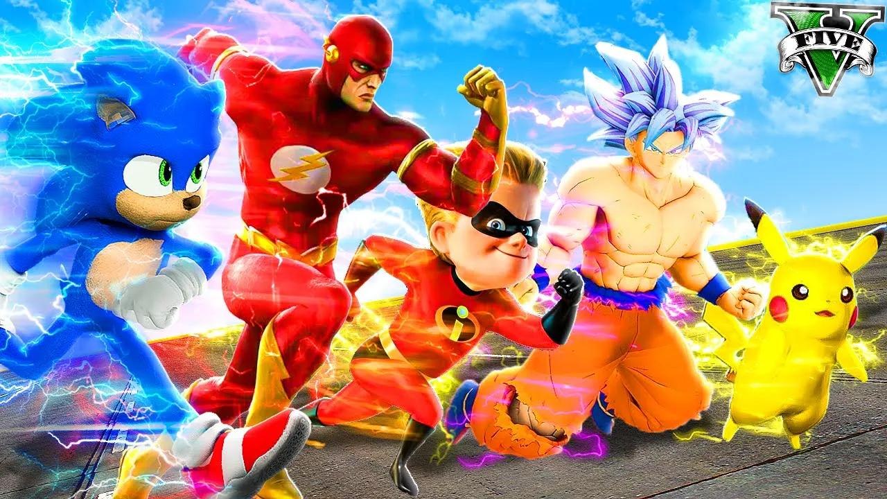 Who’s the Fastest Character in GTA 5? (Sonic, Flash, Goku, Pokemon Mods)