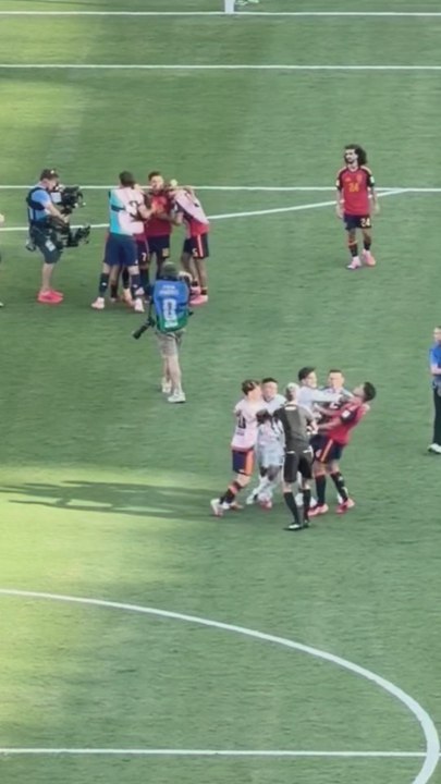La tangana entre Paredes y Gavi tras el pitido final