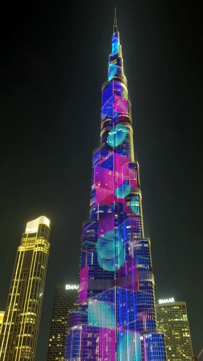 ANIMATION sur le Burj Khalifa Dubaï