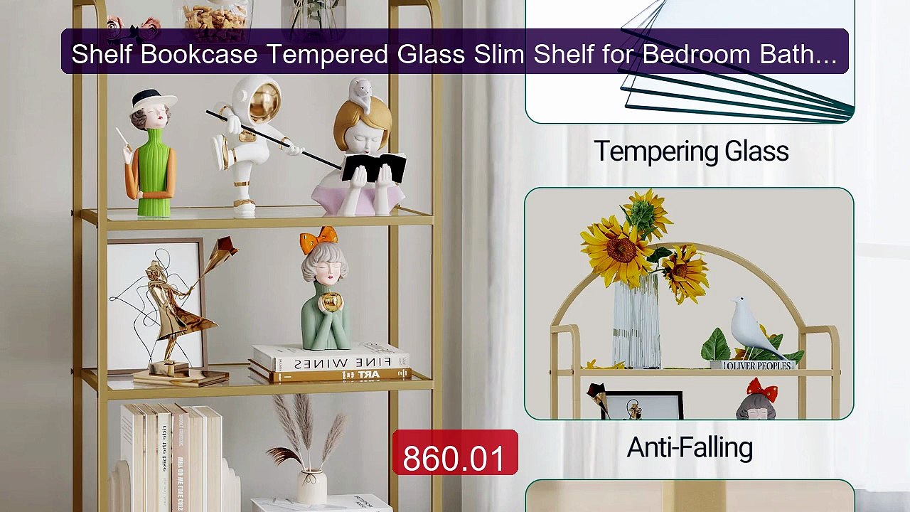 Shelf Bookcase Tempered Glass Slim Shelf for Bedroom Bathroom ... -- Hot Deal 2026 | Limited Offer!