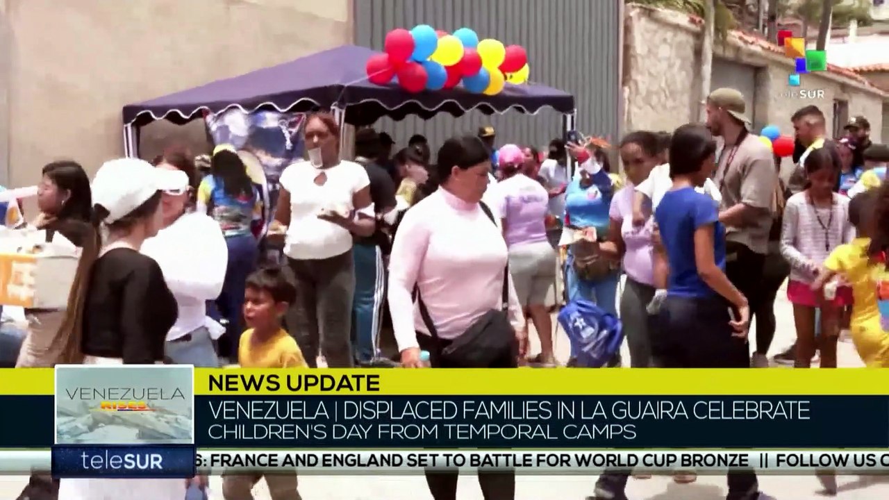 Displaced families in La Guaira celebrate Children's Day from temporal camps