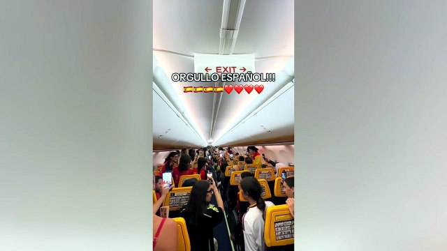 Scoprono in aereo la vittoria della Spagna ai Mondiali, la festa dopo l'annuncio del pilota