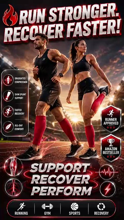 BLITZU Calf Compression Sleeves for Men & Women | Shin Splint & Leg Support for Running