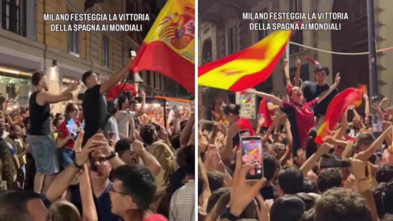 La Spagna vince il Mondiale: centinaia i tifosi in piazza Duomo a Milano
